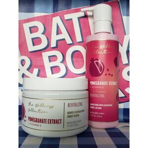 BBW Pomegranate Extract Exfoliating Fruit Scrub & Moisture Replenishing Lotion